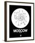 Moscow White Subway Map-NaxArt-Framed Art Print