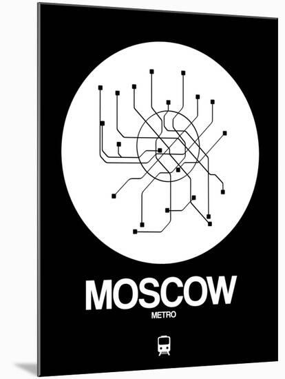 Moscow White Subway Map-NaxArt-Mounted Art Print
