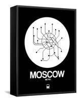 Moscow White Subway Map-NaxArt-Framed Stretched Canvas