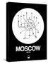 Moscow White Subway Map-NaxArt-Stretched Canvas