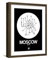 Moscow White Subway Map-NaxArt-Framed Art Print