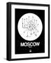 Moscow White Subway Map-NaxArt-Framed Art Print