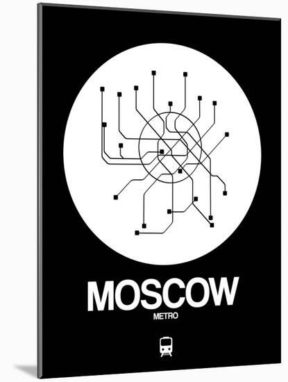 Moscow White Subway Map-NaxArt-Mounted Art Print