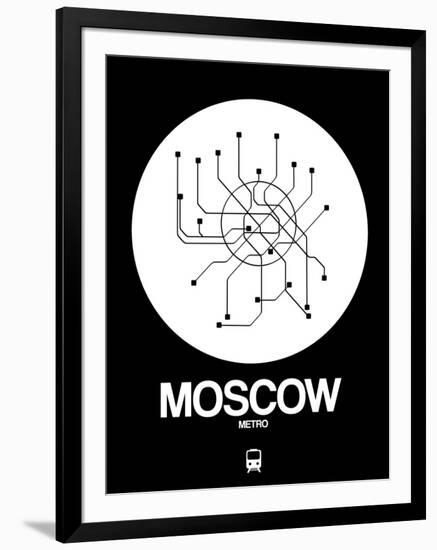 Moscow White Subway Map-NaxArt-Framed Art Print