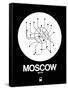 Moscow White Subway Map-NaxArt-Framed Stretched Canvas