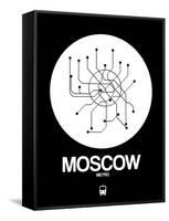 Moscow White Subway Map-NaxArt-Framed Stretched Canvas