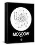 Moscow White Subway Map-NaxArt-Framed Stretched Canvas