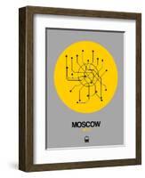 Moscow Yellow Subway Map-NaxArt-Framed Art Print