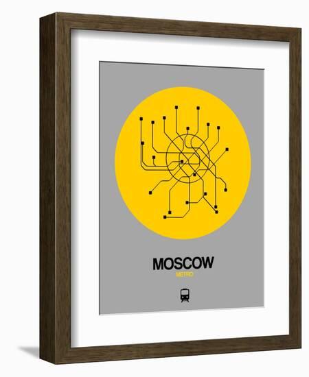 Moscow Yellow Subway Map-NaxArt-Framed Art Print