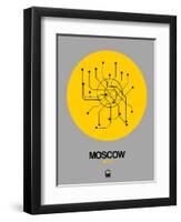 Moscow Yellow Subway Map-NaxArt-Framed Art Print