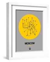 Moscow Yellow Subway Map-NaxArt-Framed Art Print