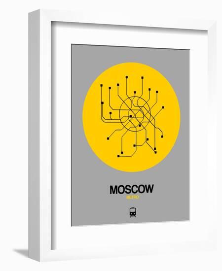 Moscow Yellow Subway Map-NaxArt-Framed Art Print