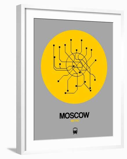 Moscow Yellow Subway Map-NaxArt-Framed Art Print