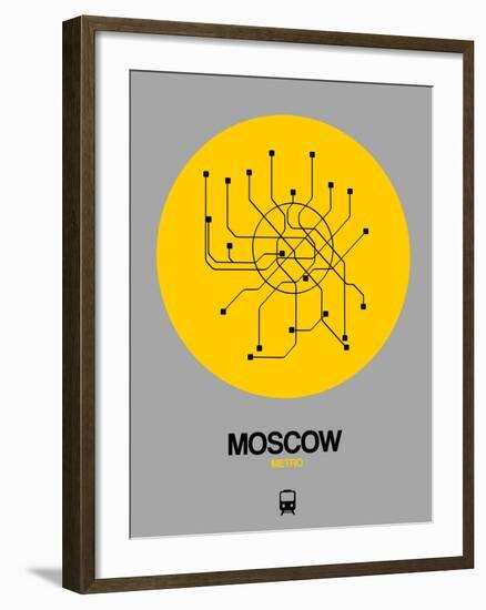 Moscow Yellow Subway Map-NaxArt-Framed Art Print