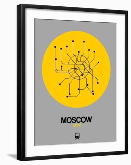 Moscow Yellow Subway Map-NaxArt-Framed Art Print