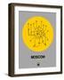 Moscow Yellow Subway Map-NaxArt-Framed Art Print