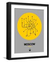 Moscow Yellow Subway Map-NaxArt-Framed Art Print