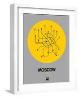 Moscow Yellow Subway Map-NaxArt-Framed Art Print