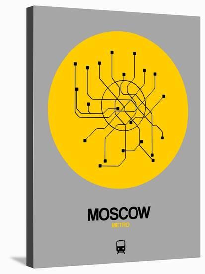Moscow Yellow Subway Map-NaxArt-Stretched Canvas