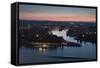 Mosel and Rhine Rivers Converge at Deutsches Eck, Koblenz, Rhineland-Palatinate, Germany, Europe-Charles Bowman-Framed Stretched Canvas