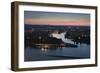 Mosel and Rhine Rivers Converge at Deutsches Eck, Koblenz, Rhineland-Palatinate, Germany, Europe-Charles Bowman-Framed Photographic Print