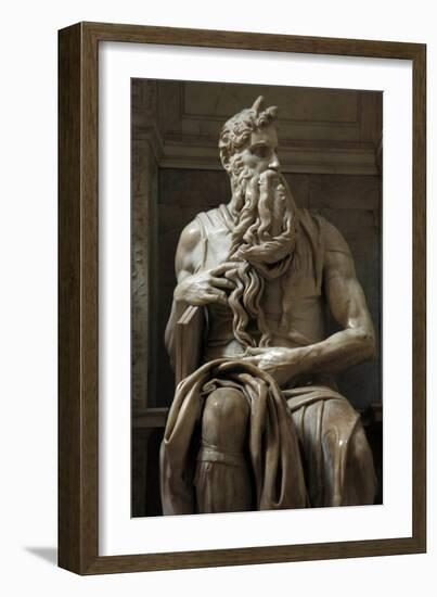 Moses. 1513-1515. Statue by Michelangelo (1475-1564). Marble-null-Framed Giclee Print