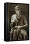 Moses. 1513-1515. Statue by Michelangelo (1475-1564). Marble-null-Framed Stretched Canvas