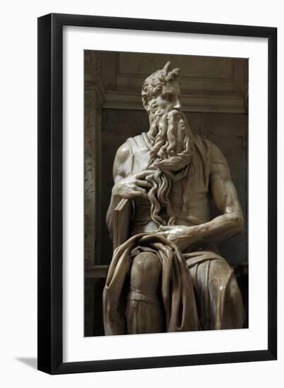 Moses. 1513-1515. Statue by Michelangelo (1475-1564). Marble-null-Framed Premium Giclee Print