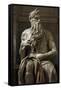 Moses. 1513-1515. Statue by Michelangelo (1475-1564). Marble-null-Framed Stretched Canvas