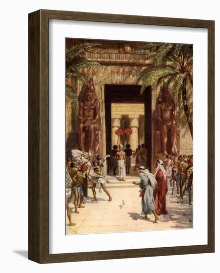 Moses and Aaron before Pharaoh - Bible-William Brassey Hole-Framed Giclee Print