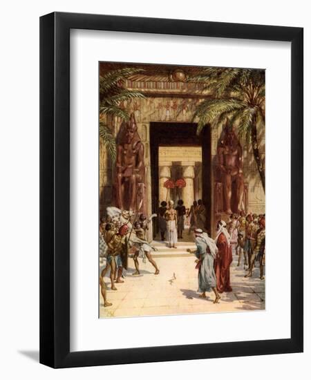 Moses and Aaron before Pharaoh - Bible-William Brassey Hole-Framed Premium Giclee Print