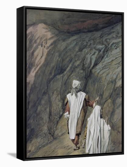Moses and Aaron Go Up to Mount Sinai-James Tissot-Framed Stretched Canvas