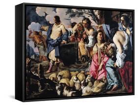 Moses and Jethro's Daughters-Sigismondo Coccapani-Framed Stretched Canvas