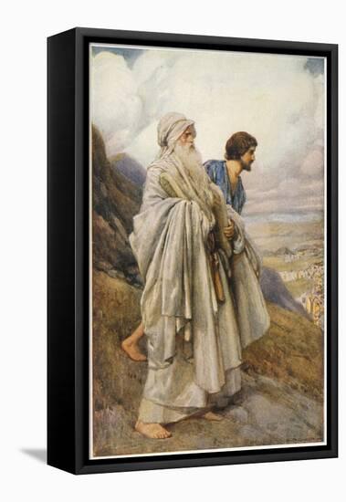 Moses and Joshua Descend from Mount Sinai-null-Framed Stretched Canvas