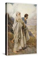 Moses and Joshua Descend from Mount Sinai-null-Stretched Canvas