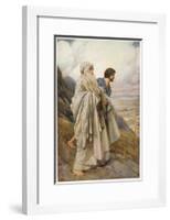 Moses and Joshua Descend from Mount Sinai-null-Framed Art Print