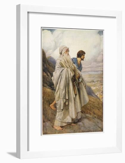 Moses and Joshua Descend from Mount Sinai-null-Framed Art Print