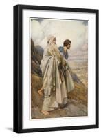 Moses and Joshua Descend from Mount Sinai-null-Framed Art Print