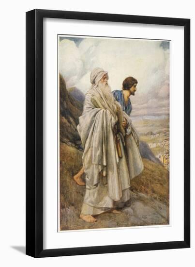 Moses and Joshua Descend from Mount Sinai-null-Framed Art Print