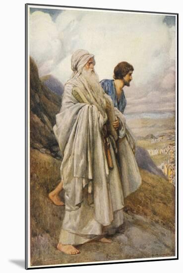 Moses and Joshua Descend from Mount Sinai-null-Mounted Art Print