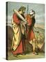 Moses and Joshua Seeing the Golden Calf-English School-Stretched Canvas