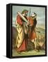 Moses and Joshua Seeing the Golden Calf-English School-Framed Stretched Canvas