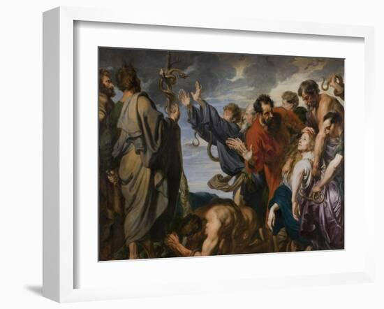 Moses and the Brazen Serpent, 1618-20-Anthony van Dyck-Framed Giclee Print