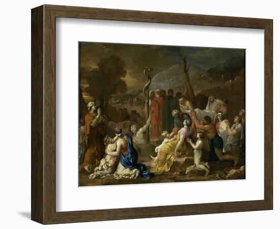 Moses and the Brazen Serpent, 1653-1654-Sébastien Bourdon-Framed Giclee Print