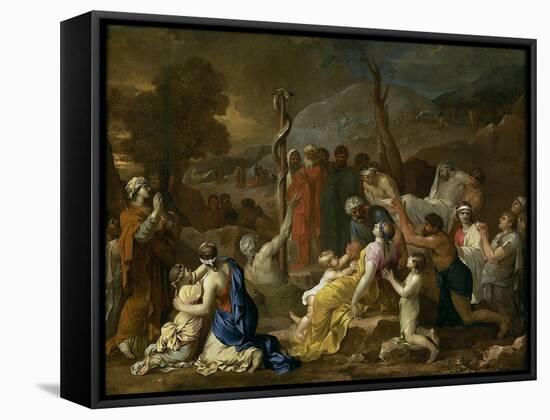 Moses and the Brazen Serpent, 1653-1654-Sébastien Bourdon-Framed Stretched Canvas