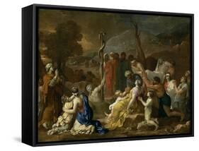 Moses and the Brazen Serpent, 1653-1654-Sébastien Bourdon-Framed Stretched Canvas