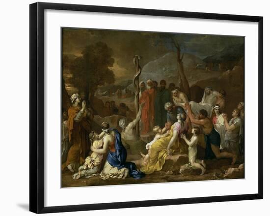 Moses and the Brazen Serpent, 1653-1654-Sébastien Bourdon-Framed Giclee Print