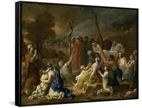 Moses and the Brazen Serpent, 1653-1654-Sébastien Bourdon-Framed Stretched Canvas