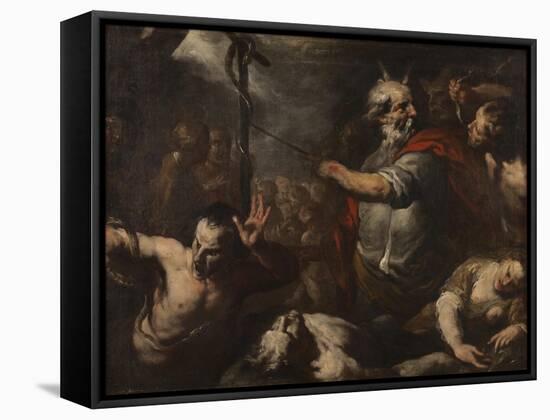 Moses and the Brazen Serpent-Italian School-Framed Stretched Canvas