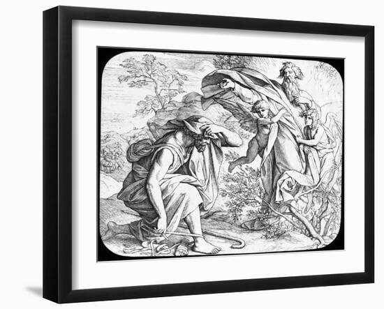 Moses and the Burning Bush, 19th Century-Julius Schnorr von Carolsfeld-Framed Giclee Print